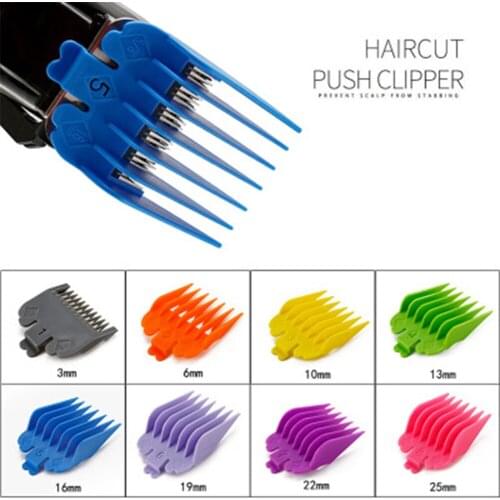 8pcs Professional Cutting Guide Comb Hairdressing Tool 3mm-25mm Set Colorful Limit Comb Set for Electric Hair Trimmer Shaver