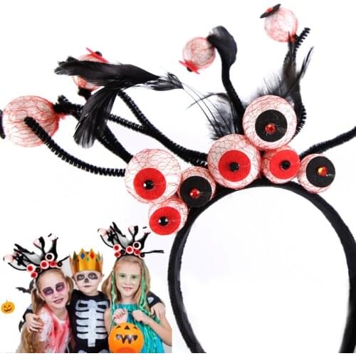 Halloween Eyeball Headband Girls Boys Adult Terrorist Frightened Hair Hoop Halloween Horror Accessory Headwear Party Decor Gift