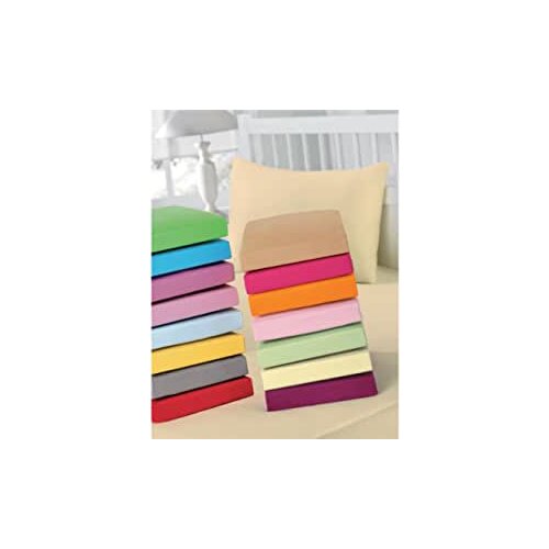 Tac Plain Dye Fitted Bed Sheet Double-Fitted Bed Sheet: 160x200 cm, Standard Pillow Cover: 50x70 cm (2 Pieces)