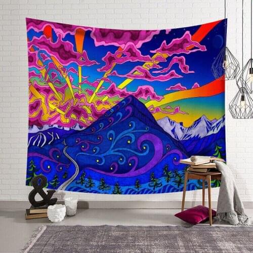 Psychedelic Mount Monster Tapestry Art Wall Hanging Home Blanket Decor Tapestry