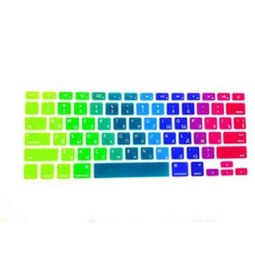 Rainbow RUSSIAN Silicone US Keyboard Cover Skin Protective FILM For Apple MacBook Pro air 13 15 17 For Mac air 13 inch