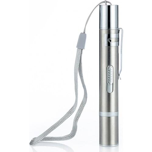 USB Rechargeable Penlight, Stainless Steel Mini LED Penlight Flashlight UV Black Light Waterproof Pocket Flashlight for Pet