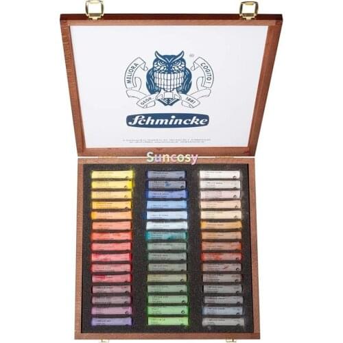 Schmincke Extra-Soft Pastel Multi-Purpose Set in Wooden Box, Set of 45 Colors (77245097)