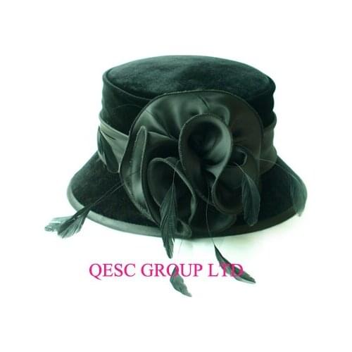 Wholesale NEW design wide brim formal dress satin hats church wedding womens hat panama sinamay hat with bow.FREE SHIPPING