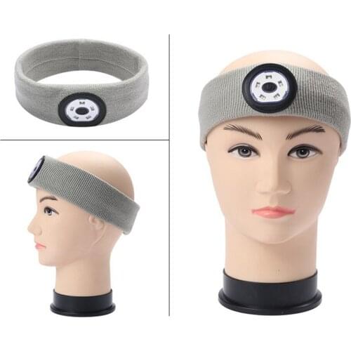 Sports LED Headband USB Charging Light Up Sweatband Absorbent Cycling Yoga Sport Sweat Headband Fishing Camping Accessories