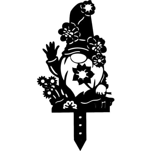 Acrylic Silhouette Yard Art Yard Statue Garden Gnome Decoration Statue Creative Art Decorative Garden Lawn Stakes Gardening Dec