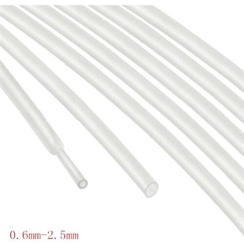 1 M/lot 2:1 clear 0.6mm 0.8mm 1mm 1.5mm 2mm 2.5mm Diameter Heat Shrink Heatshrink Tubing Tube Wrap Wire High Quality