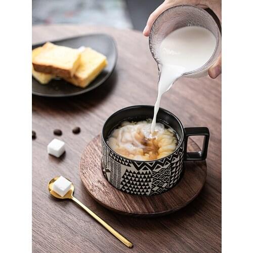 Vintage Luxury Cup Saucer with Spoon Simple Travel Wedding Small European Coffee Cups Mug Accessories Tazas Drinkware DG50BD