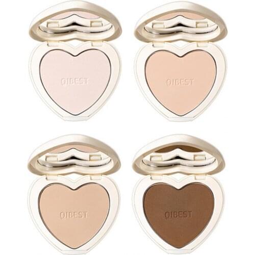 4 Colors Waterproof Pressed Powder Heart-shaped Concealer Effect Oil Control Long Lasting Setting Powder Face Makeup