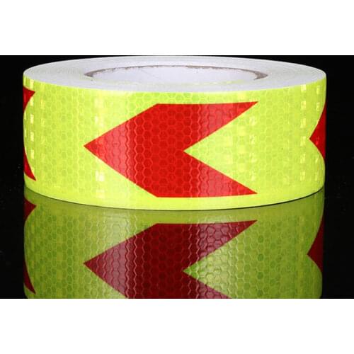1PC Arrow Reflective Tape Safety Caution Warning Reflective Adhesive Tape Sticker For Truck Motorcycle Bicycle Car Styling