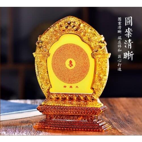 18CM Large Buddhism Home store family protection safe exorcise evil spirits good luck talisman Shurangama Mantra crystal statue