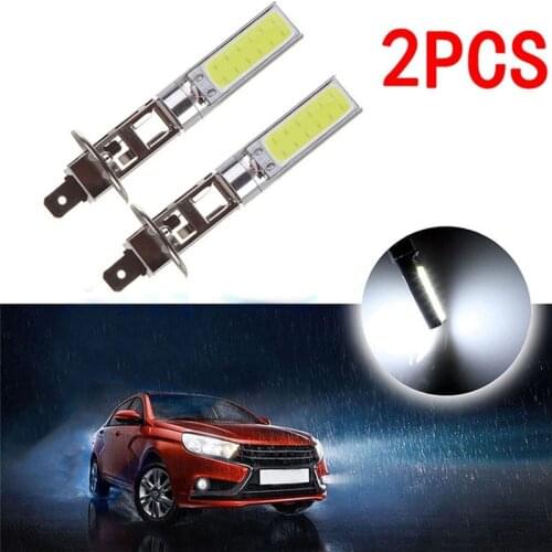 2PCS Automobile Refitted LED Fog Lamp COB Chip Car Lamp H1 High-power Front Fog Lamp 10W Bulb 12V White Light 7000K-8000K