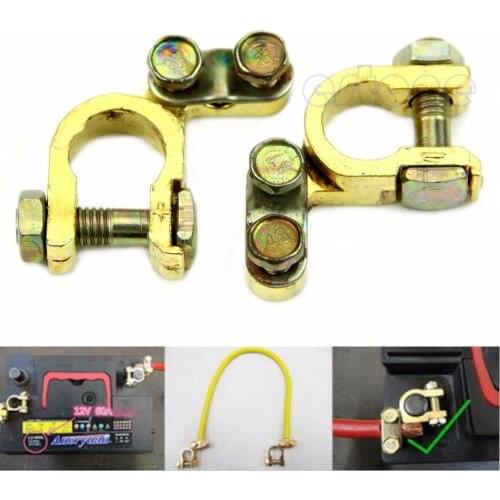 2Pcs Hi-Q Replacement Auto Car Battery Terminal Clamp Clips Brass Connector Drop shipping