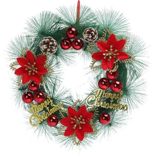 30CM Christmas Wreath With Bow Xmas Decor Door Hanging Rattan Ornament Garland Decoration Festive Party Home Decor Xmas Gift