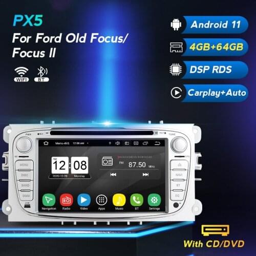4G+64G Android 11 DSP 4G LTE Car Radio Multimedia GPS Navi Player For Old Ford Focus S-Max Mondeo Galaxy C-Max GPS Navi UNit BT