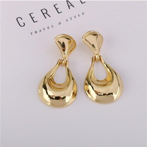 Vintage Punk Bright Surface Big Statement Earrings Geometric Water Drop Gotic Earrings For Women Modern Jewelry