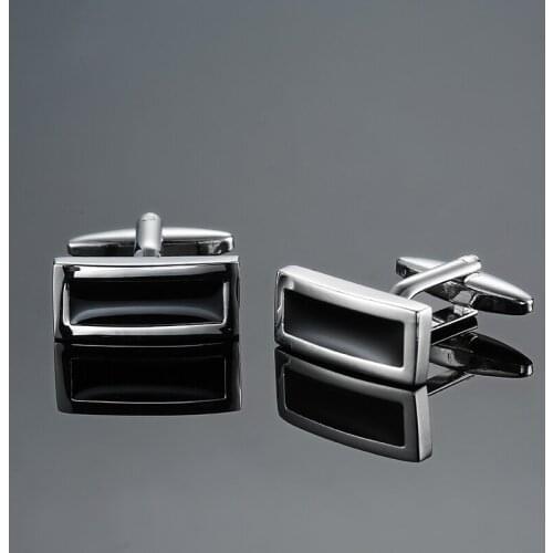 DY The new high quality enamel craft black rectangle Cufflinks fashion Mens French shirt Cufflinks free shipping