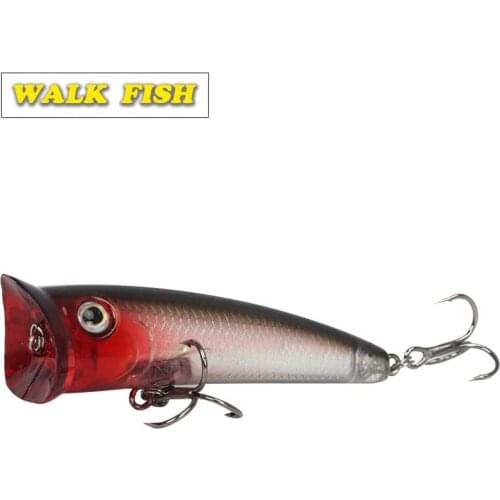 Walk Fish 1Pcs 70mm 11g Artificial Wobbler hard bait plastic false fish Fishing tackle New Top water Popper Fishing lure