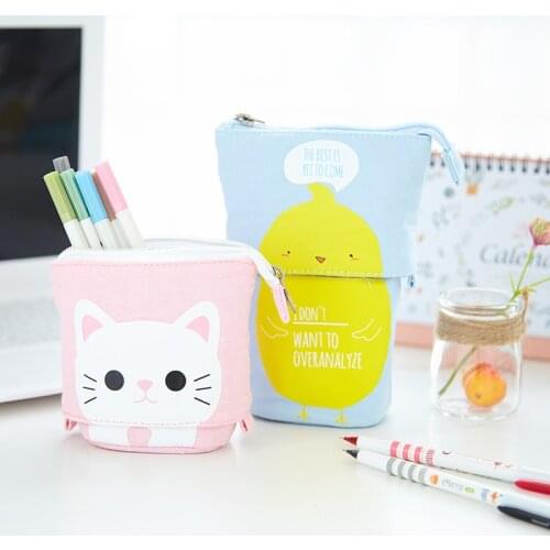 Stationery 203 retractable stationery box 265 cute cartoon drop-down multifunctional stationery box holder