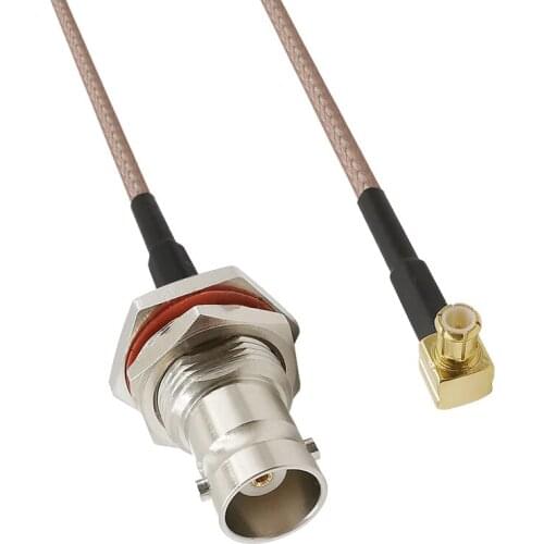 1PCS BNC Female Jack to MCX Male Plug Right Angle 90 Degree RG316 Coaxial Cable RF Adapter Antenna Extension 20CM