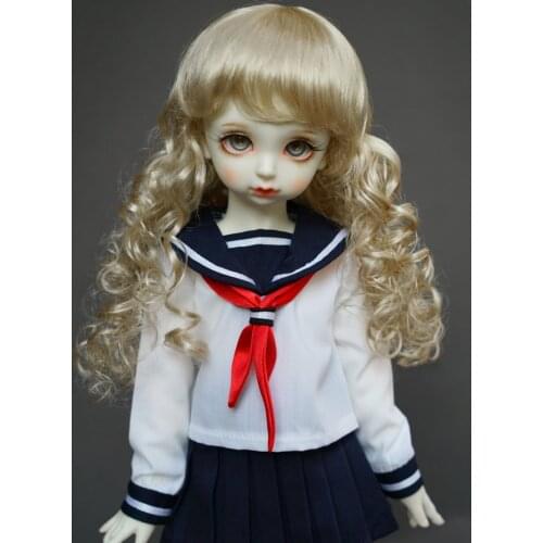 BJD doll clothes suit for 1-3 1-4 1-6 size baby clothes black white red college sailor suit doll accessories
