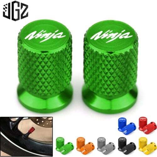 Motorcycle Valve Core Cap CNC Tires Gas Nozzle Cover Aerated Mouth Cup For Kawasaki Ninja 250 300 400 650 Z400 2017 2018 2019