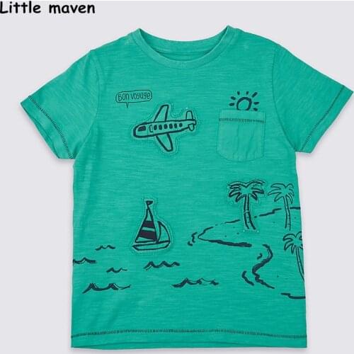 Little maven children clothes 2019 summer baby boys clothes short sleeve t shirt voyage print Cotton brand tee tops 50965