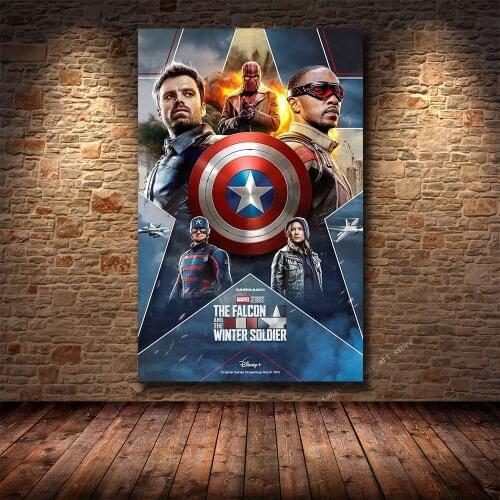 Marvel The Falcon And The Winter Soldier Canvas Poster Hit American TV Series Superhero Painting Print Wall Art Cuadros