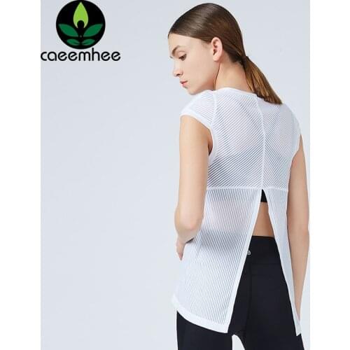 CAEEMHEE Open Back Yoga Tank Top Women Athletic Running Gym Vest Quick Dry Breathable Sleeveless Fitness Shirts Workout Tank Top