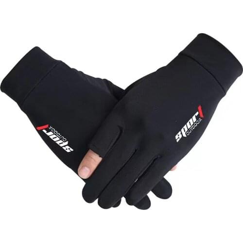 2021 Men Women Fishing Gloves Spring Summer Ice cool Breathable Sunscreen Anti Skid Open Half Finger Cycling Sport Gloves