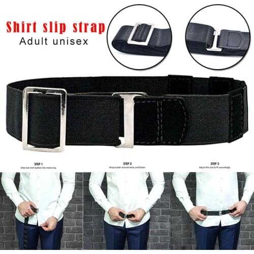 Men Shirt Stay Belt with Non-slip Locking Clip