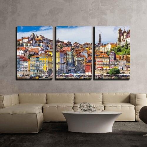 New hot DIY diamond painting 3 Pieces Porto Portugal Old Town scenic diamond embroidery full square round drill diamond mosaic