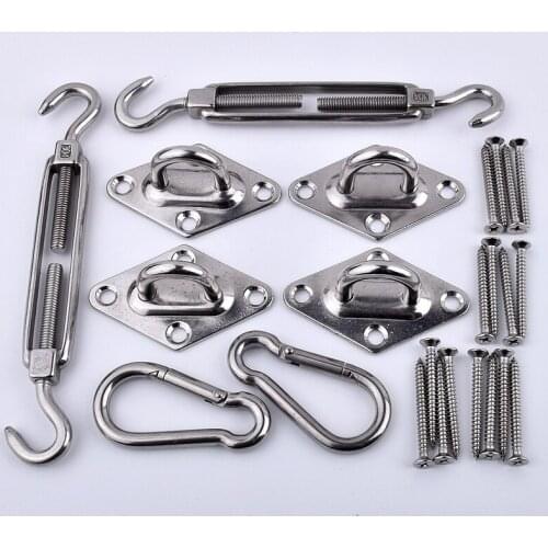 M6 M8 304 Stainless Steel Turnbuckle Set Diamond Button Spring Buckle Sunshade Net Rainproof Cloth Tarpaulin Installation Tools