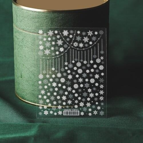 New Christmas White Snow Flake Nails Art Sticker Three-dimensional Frosted and Thin Relief 5D Nail Art Decoration Stickers