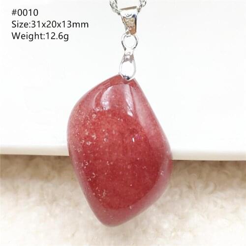 Natural Red Ice Strawberry Quartz Pendant 31x20x13mm For Women Gemstone Water Drop Love Stone Jewelry AAAAA
