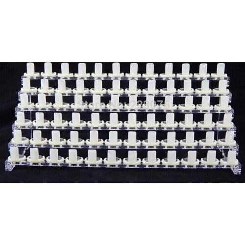 New 72 pcs UV Gel Acrylic False Nail Tips Nail Art Practice Display Rack stand