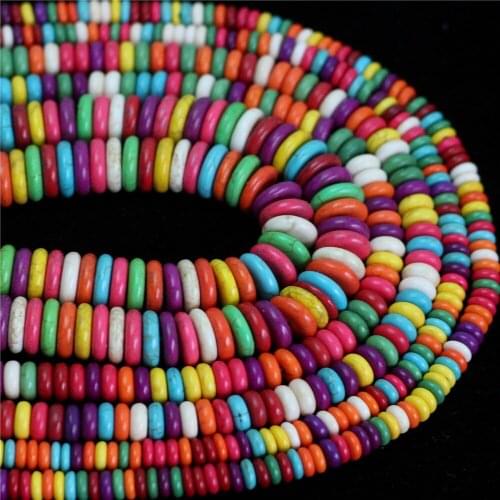 Oameusa Abacus Synthetic Turquoises Stone Agates Beads Spacer Beads For Jewelry Making DIY Bracelet Necklace Earings