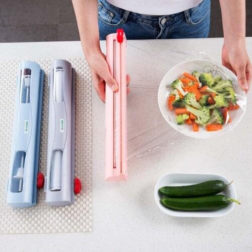 OTHERHOUSE ABS Kitchen Plastic Wrap Dispenser Food Wrapper Cutter Preservative Film Cutter Cling Film Holder Kitchen Accessories
