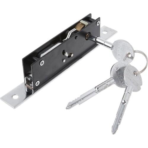 P15D Durable Aluminum Alloy Sliding Door Hook Lock Cross-shaped Key Bolt Locks for framed Glass Door