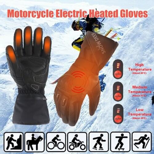 Electric Heated Riding Gloves Rechargeable Battery For Men Women Outdoor Skiing Waterproof Motorcycle TouchScreen Heating Gloves