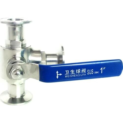 Fit 76mm Pipe OD x 3" Tri Clamp Sanitary L-Port Ball Valve SUS 304 Stainless Beer Brewing Home