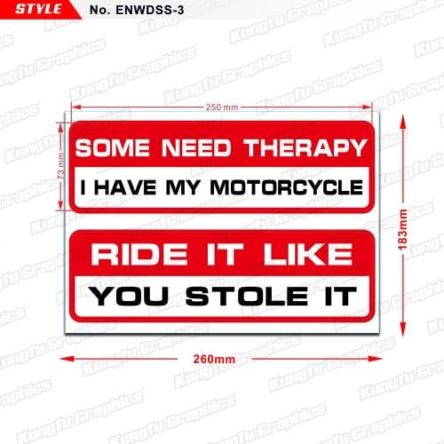 Aftermarket Funny Slogans Vinyl Decals Stickers for Motorcycle ATV UTV Dirt Bike Motorbike Helmet Luggage, Style No.ENWDSS-3