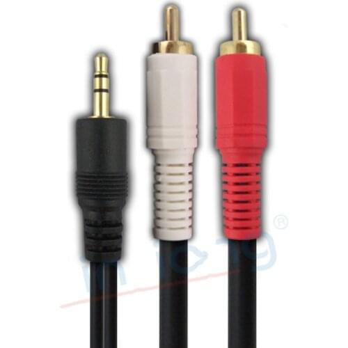 Gold plated 3.5 to 2RCA cable Audio line Computer audio speakers