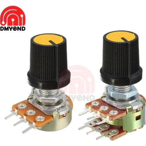 10PCS Knob Swtich Rotary Potentiometer Linear Taper For Arduino Cap B1K B2K B5K B10K B20K B50K B100K B250K B500K B1M WH148