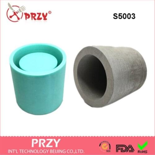Silicone Mold Cylindrical Shape 3D Vase Cement Decorative Flower Handmade Molds for Home Decorations Moulds Silicone Rubber PRZY
