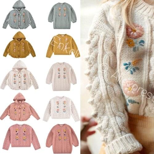 EnkeliBB 21 Winter LM Brand Kids Girl Jumpers Beautiful Pop Corn Sweaters Vintage Children Girl Winter Clothing Knit Tops