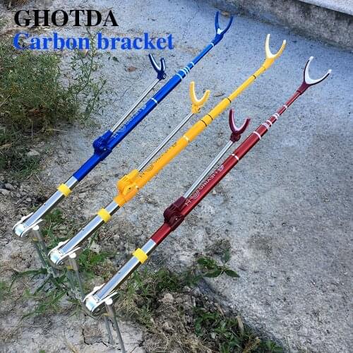 Fishing Rod Carbon Fiber Stretch Pole Bracket Holder 7 Sections 1.7M 2.1M 2.4M Telescopic Fishing Rod Support