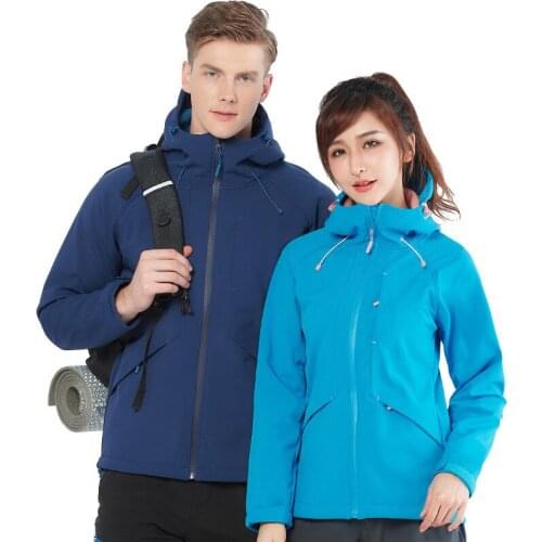 Outdoor Softshell Jackets Men Women Windproof Warm Fleece Hooded coat Outdoor Camping Climbing Trekking Hiking Sport Windbreaker