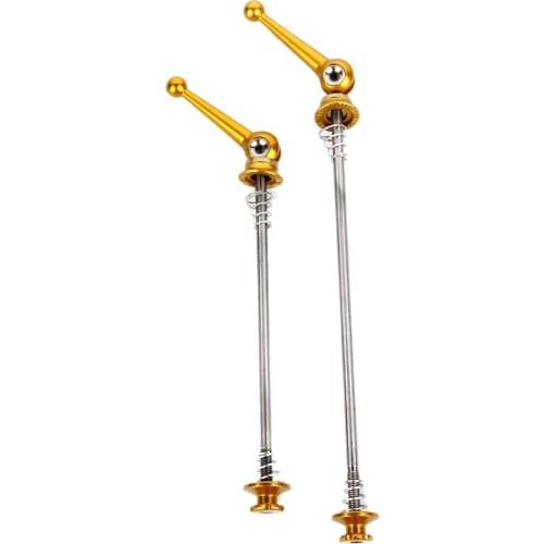 Bicycle Skewers 1 Pair Ultralight Titanium Quick Release Bicycle Hub Skewers for MTB Road Bike,Gold