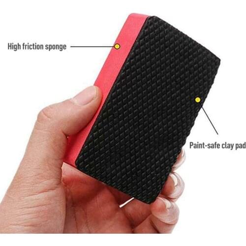 Wax Car Clay Wash Mud Volcanic mud 3pcs/kit Polish Replacement Sponge Block Accessories Black & Red Cleaning Eraser